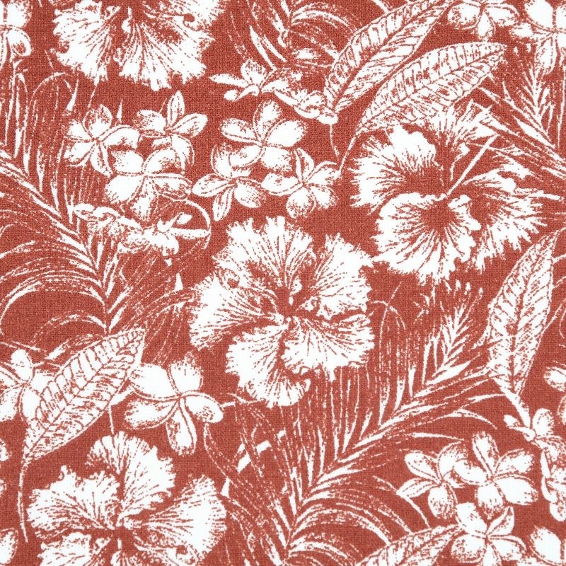 Tissu Imprim Hibiscus Terracotta Tissus Des Ursules