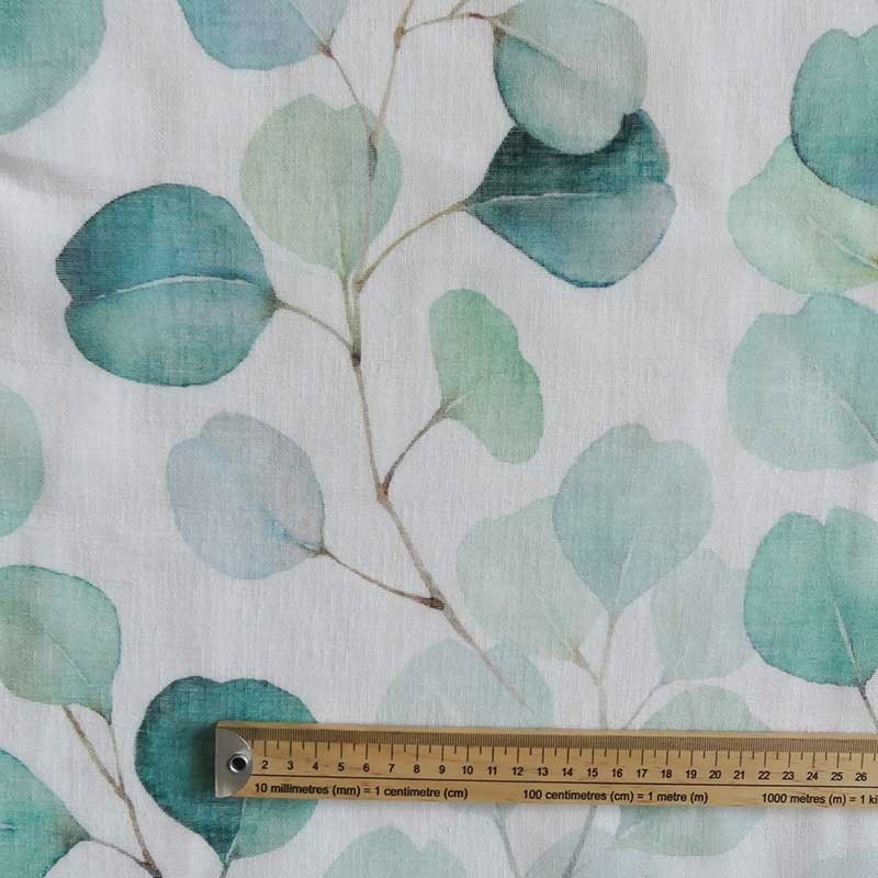 Tissu Etamine Eucalyptus Aqua Tissus Des Ursules