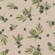 Tissu Toile Imprimée Olive Branch Fond Coloris Lin