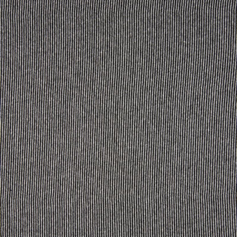 Tissu Bord Cote Rayure 2mm Noir Blanc 