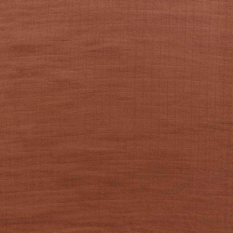 Tissu Coton Gaze Carreaux Terracotta Grande Largeur