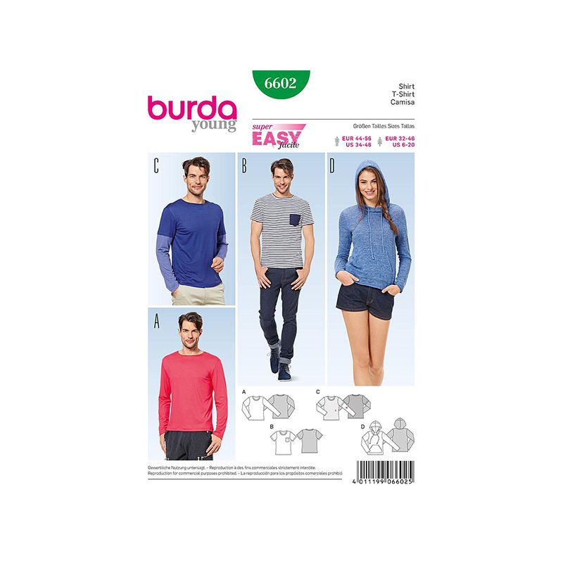 Patron Burda Style 6602 T-Shirt 32/46
