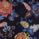 Tissu Polyester Imprimé Digital Floral Marine