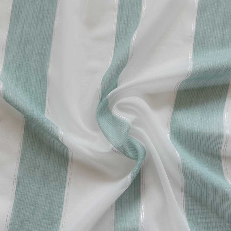 Tissu Voile Rayure Lurex Tina Bleu