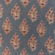 Tissu Impression Tampons Mains Floral fond Gris Bleu