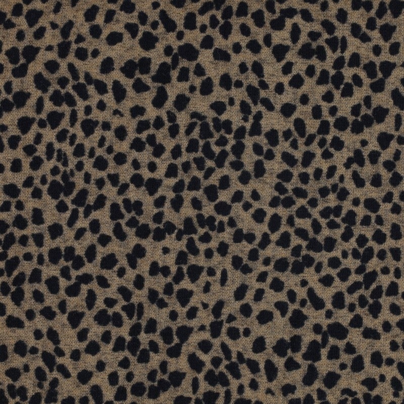 Tissu Jersey Imprimé Leopard Fond Camel 