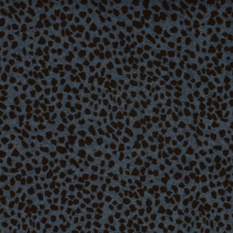 Tissu Jersey Imprimé Leopard Fond Bleu 