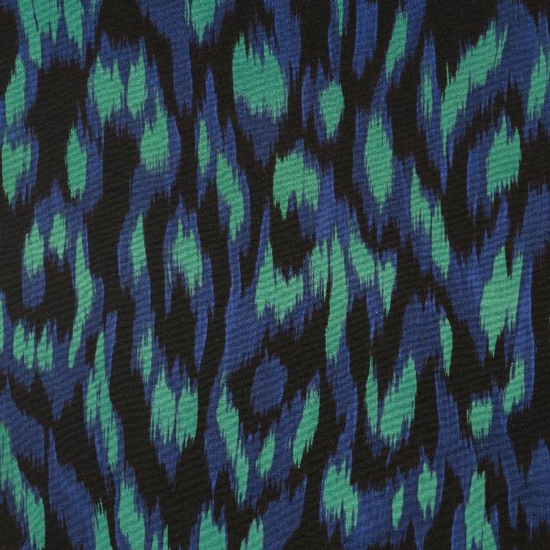 Tissu Viscose Stretch Imprimé Vert bleu Roi 