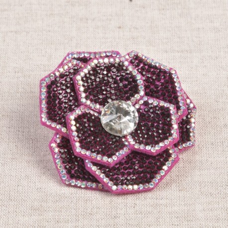 Fleur broche strass