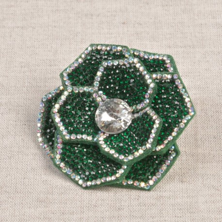 Fleur broche strass