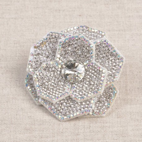 Fleur broche strass