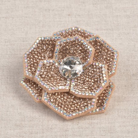 Fleur broche strass