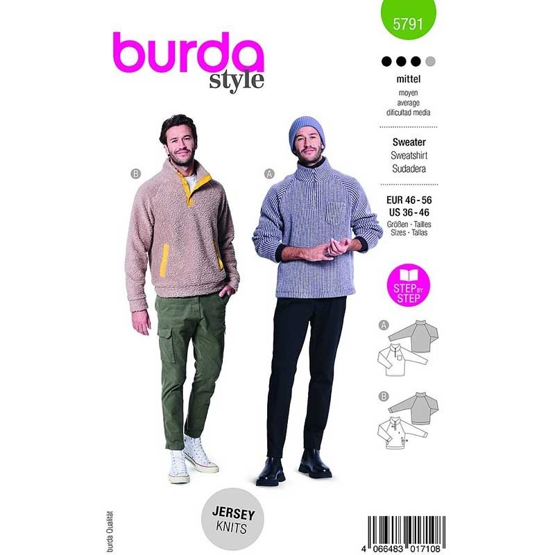 Patron Burda 5791 Sweater 46- 56