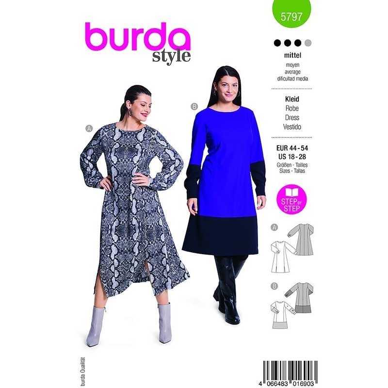 Patron Burda 5797 Robe 44- 54