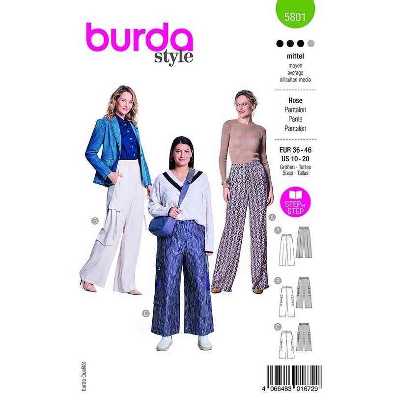 Patron Burda 5801 Pantalon 36- 46