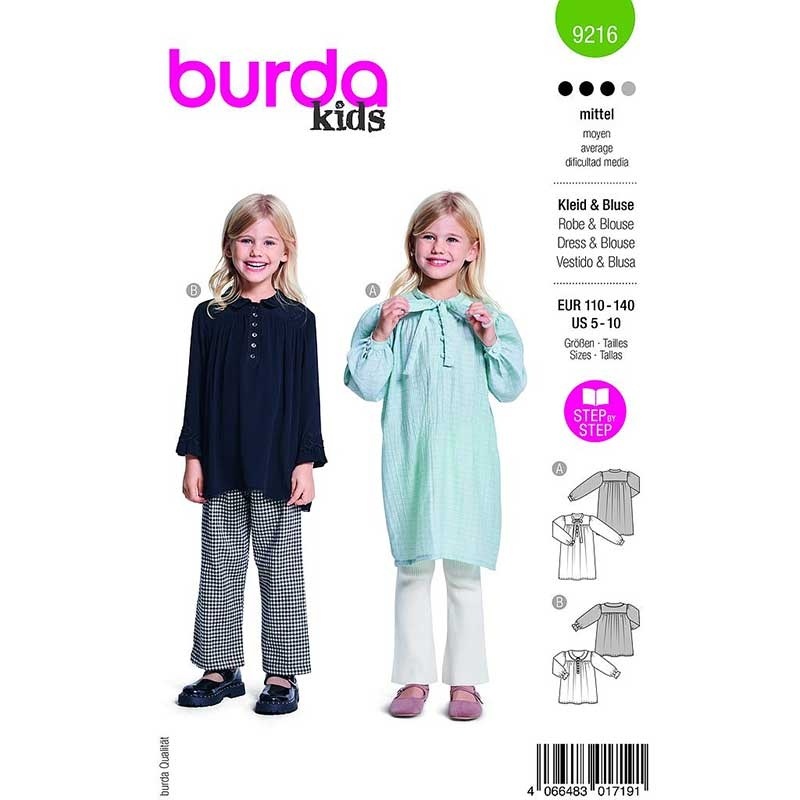 Patron Burda 9216 Robe et Blouse 110-140 