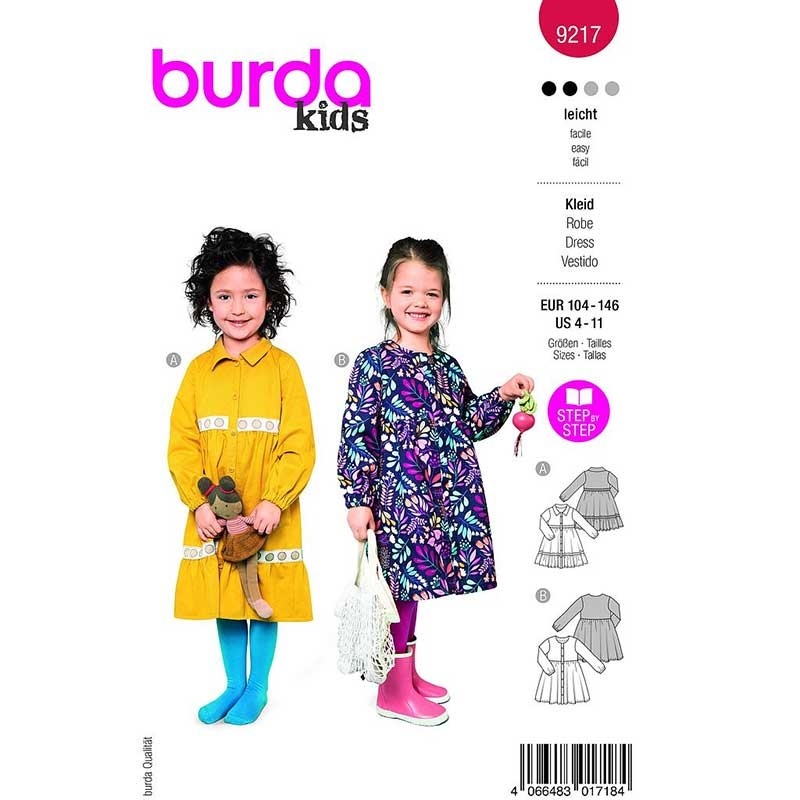 Patron Burda 9217 Robe 104-146 