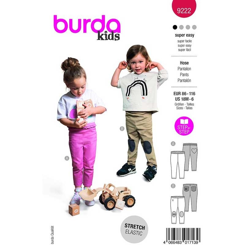 Patron Burda 9222 Pantalon 86- 116 