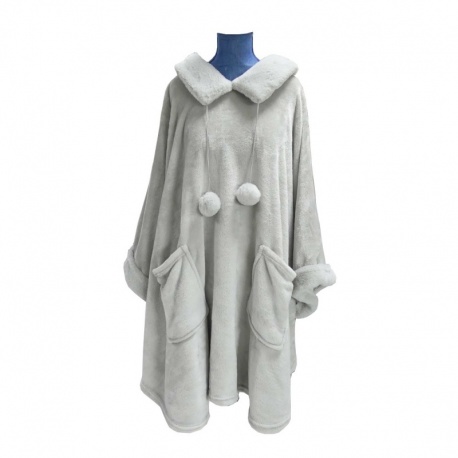 Veste Poncho Larvik Gris Clair