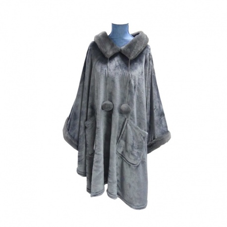 Veste Poncho Larvik Gris