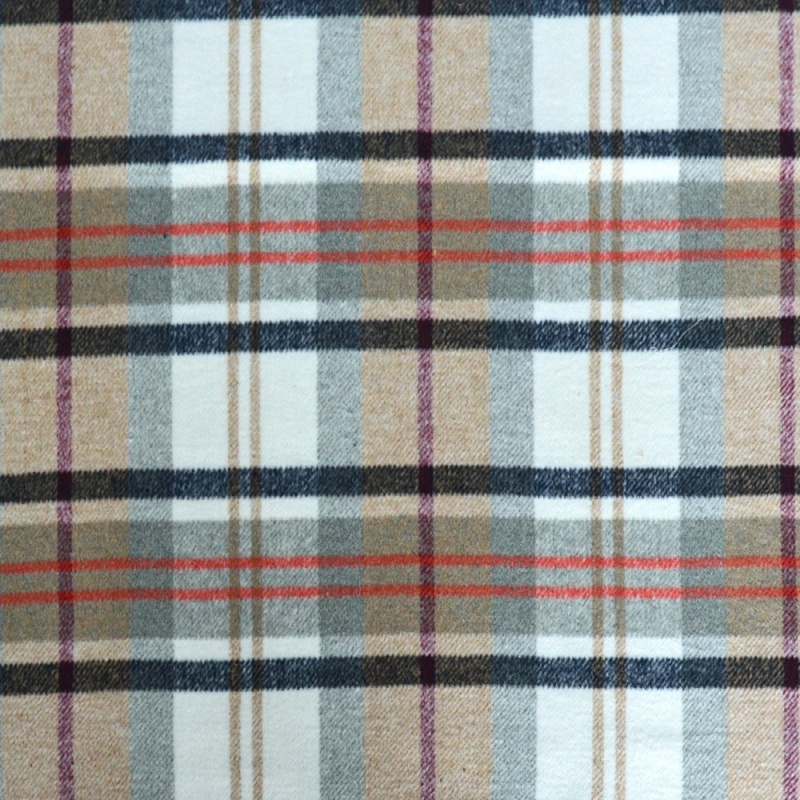 Tissu Tartan Flanelle Carreaux Gris 