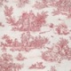 Tissu Mini Pastorale Toile Effet Jouy Rouge