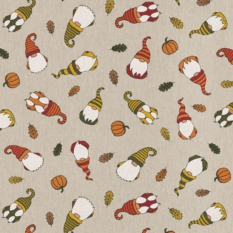 Tissu Tomte Falling Leaves Fond Coloris Lin 