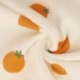 Tissu Double Gaze Imprimé Orange Fond Blanc