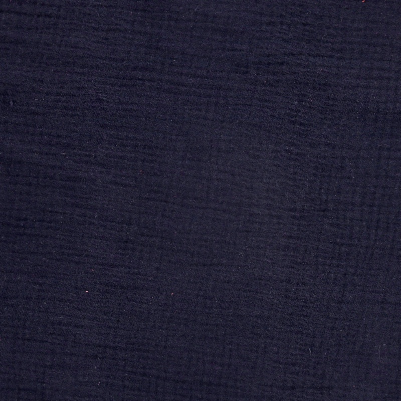 Tissu Francine Double Gaze Unie Indigo 