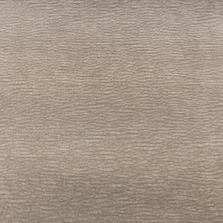 Tissu Rouen Aspect Velours Texturé Taupe