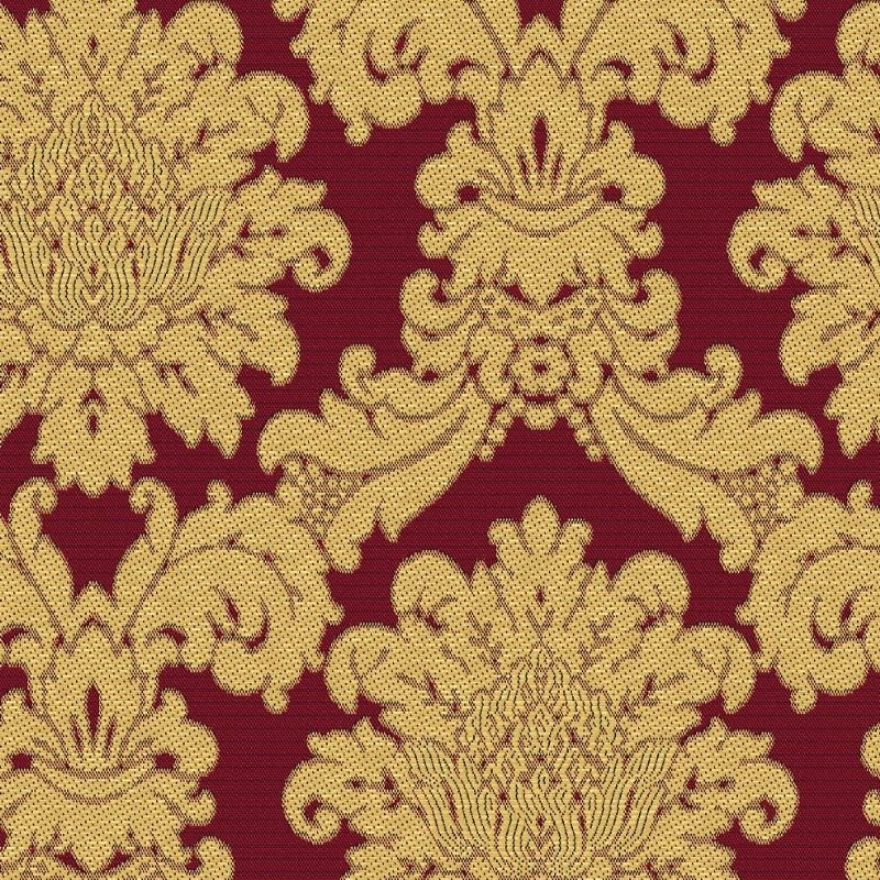 Tissu Jacquard Fronsac Soierie Rouge