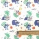 Tissu Licence Lilo&stitch Islande Fun Imprimé Multico Fond Blanc