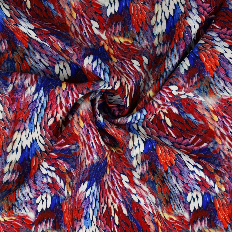 Tissu Viscose Imprimé Bergame Rouge 