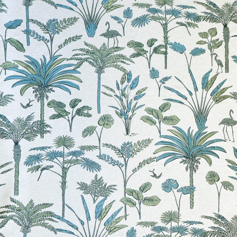 Tissu Jacquard Oasis Bleu 