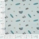 Tissu Jersey de Coton Imprimé Surf Bleu Ciel