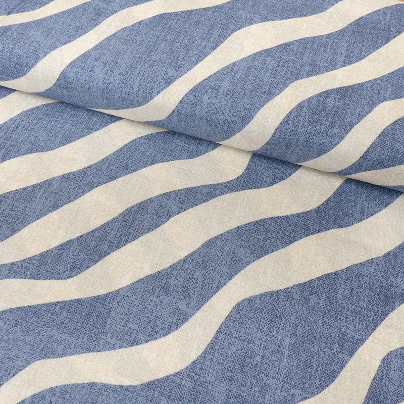 Tissu Viscose Imprimée Zebre Denim 