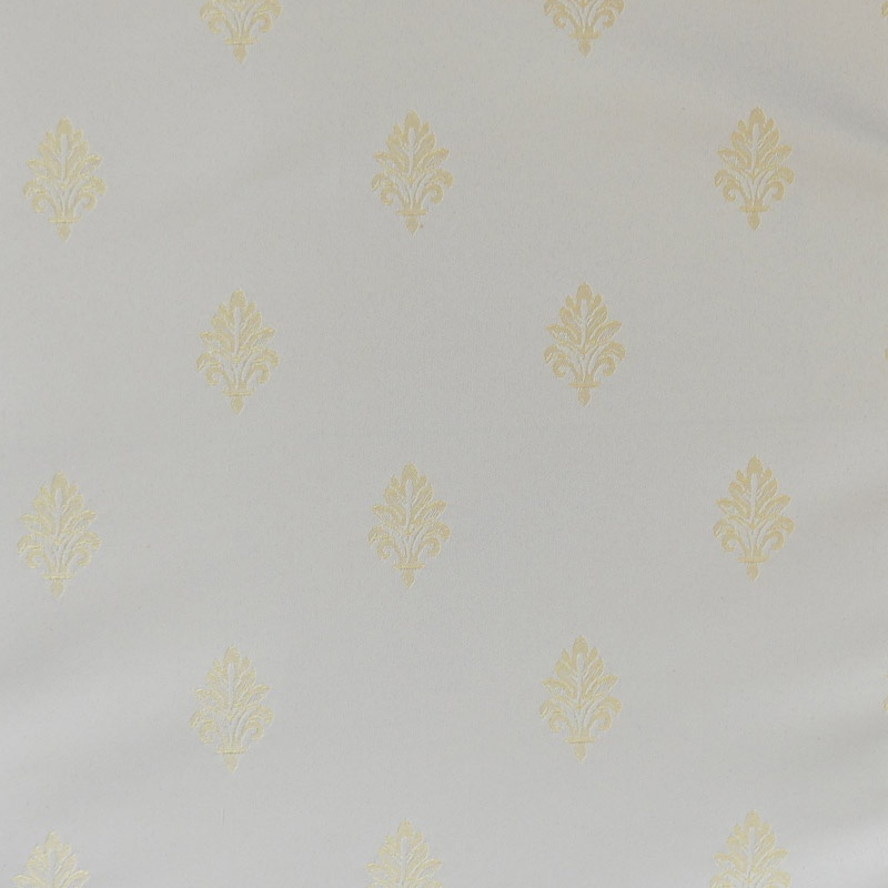 Tissu Jacquard Trianon Fleurs De Lys Creme