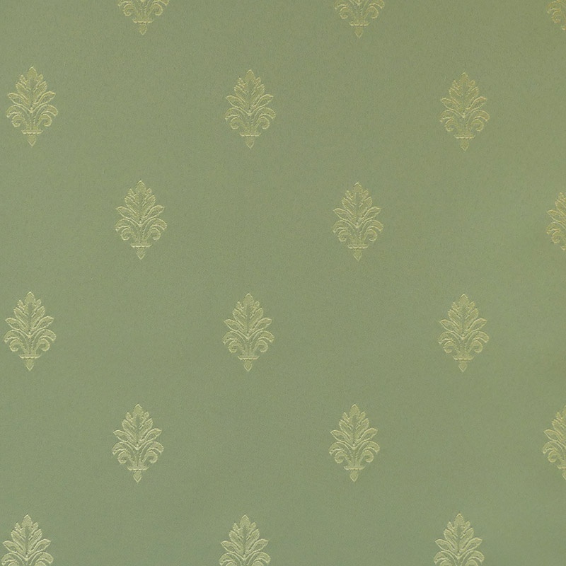 Tissu Jacquard Trianon Baroque Fleurs de Lys Vert 