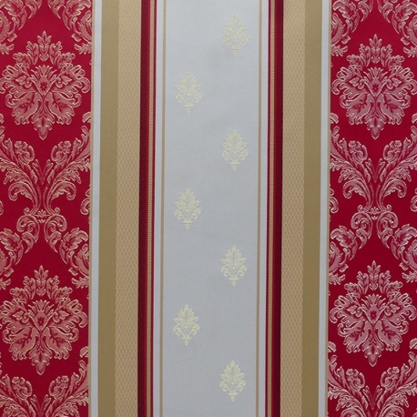 Tissu Jacquard Trianon Baroque Fleurs de Lys Rouge