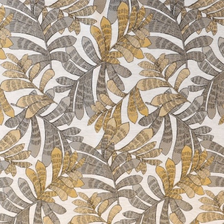 Tissu Jacquard Acanthys Feuillage Ocre 