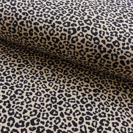 Tissu French Terry Leopard Cognac 