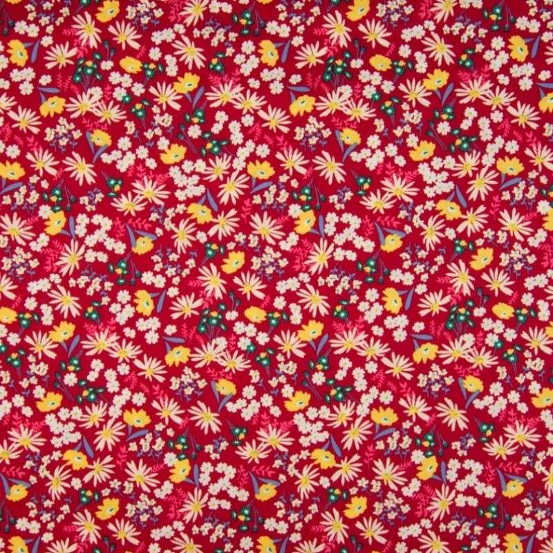 Tissu Coton Imprimé Rouge 