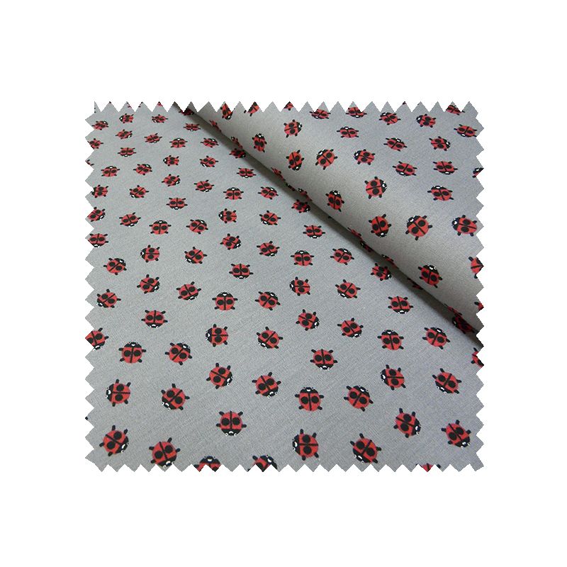 Tissu Coccinelle Grise Tissus des Ursules