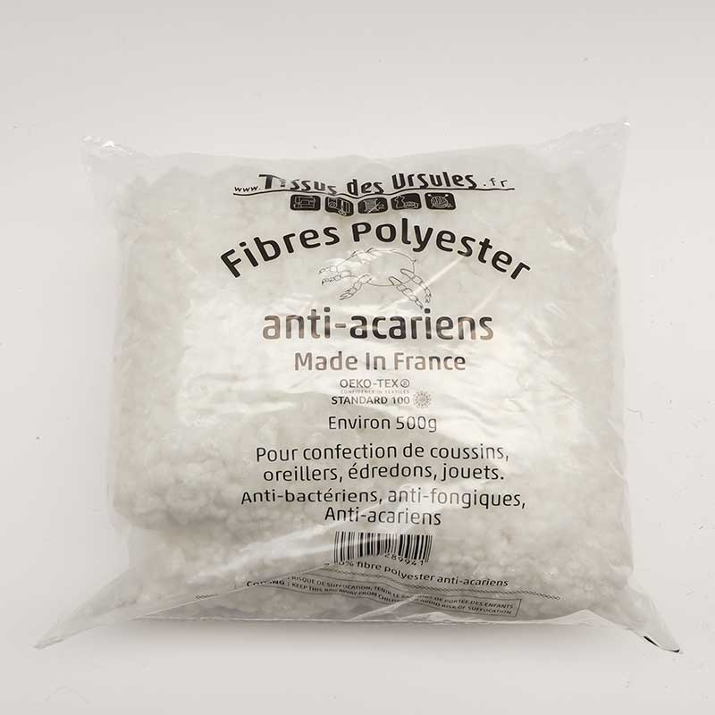 Fibres Polyester Siliconée Anti Acarien 500g - Tissus des Ursules