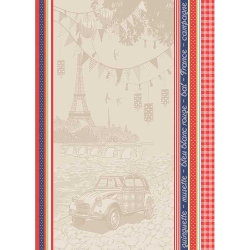 Torchon essuie-main coton 'Le Classique' 50 x 70 cm - rouge