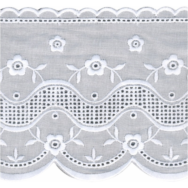 Broderie anglaise 122 mm  Blanc - 